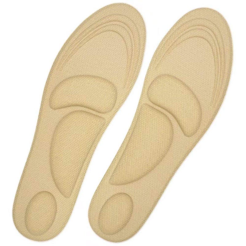Dr.Foot Dr. Foot's Arch Support Insoles, Help Against Plantar Fasciitis, Metatarsal and Heel Pain, Diabetic Anti-Sweat Foam Comfortable Insoles for Shock Absorption (L | 7~12 US Men's, Beige) - Image 1
